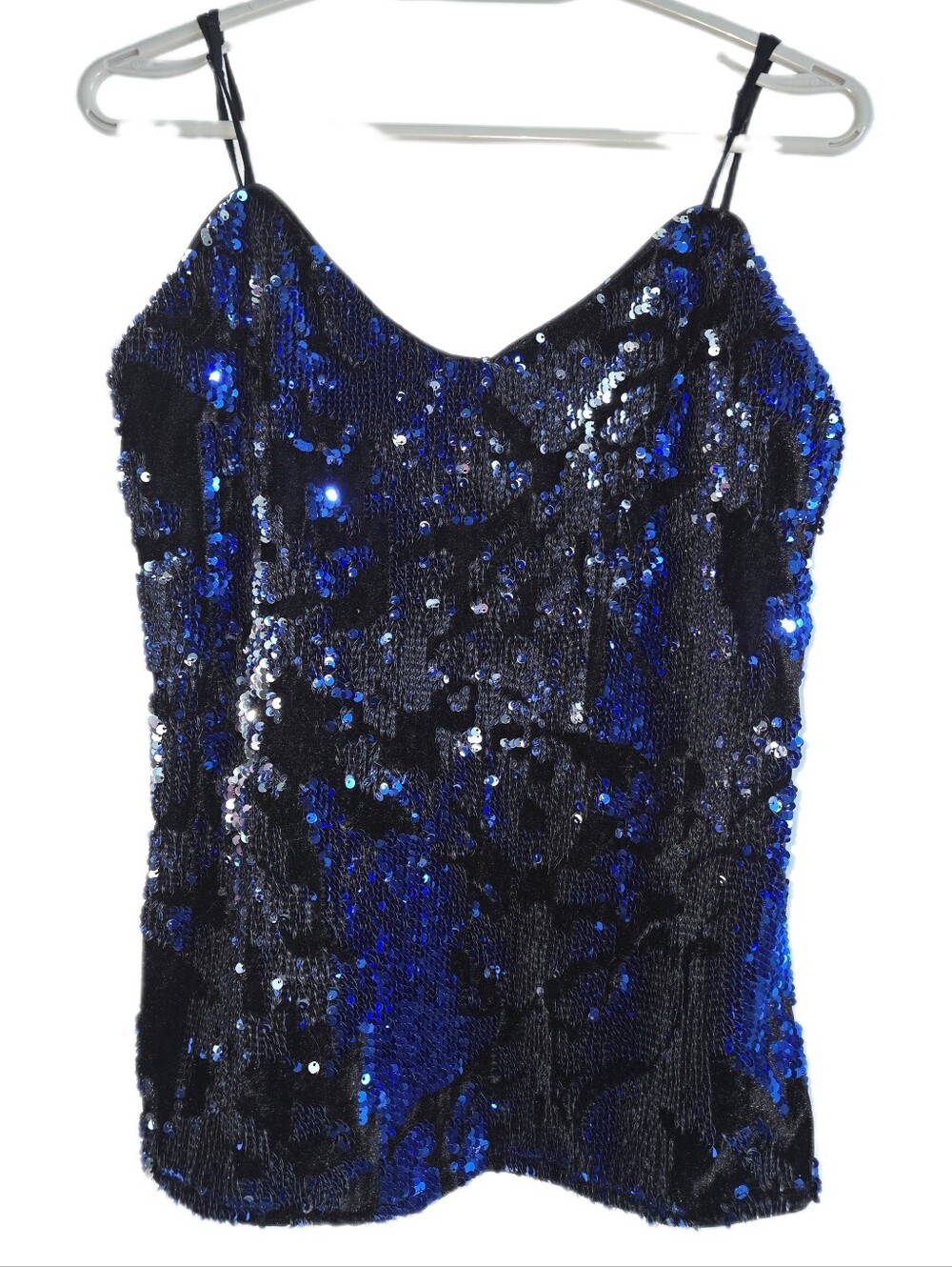 ONLY Sparkle Sequin and Velvet Black Blue Silver Strappy Top